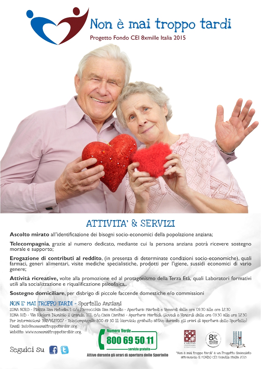 Locandina del progetto Non è mai troppo tardi